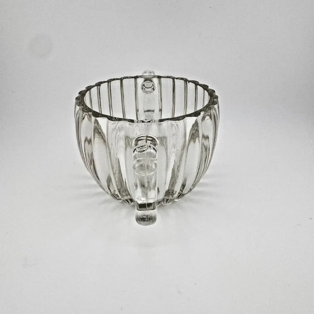 Jeanette Depression Glass National Pattern Open Sugar Bowl Dish Gift Ware Ribbed
